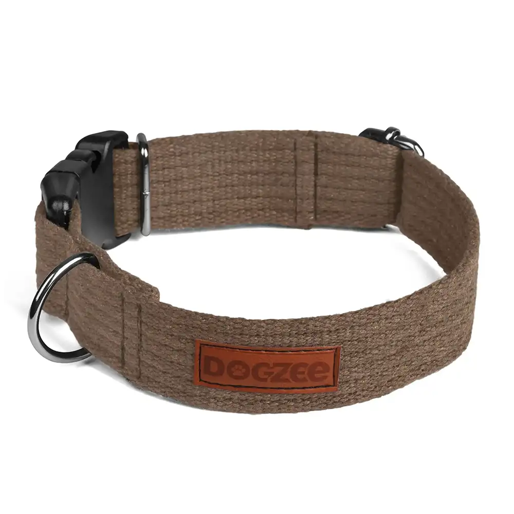 obroża z klamrą dla psa jasny brąz