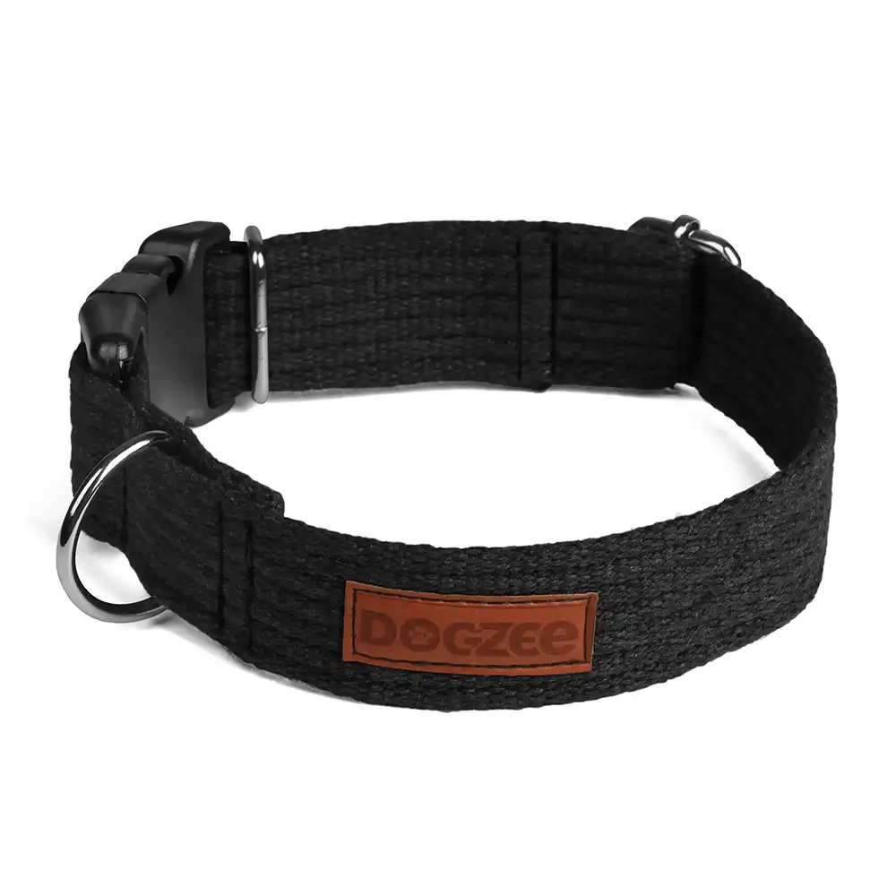 obroża z klamrą dla psa czarna